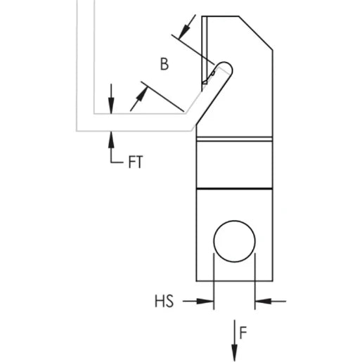 122 Series Z Purlin Clip, 1/4" Hole, 1/16" Max Flange