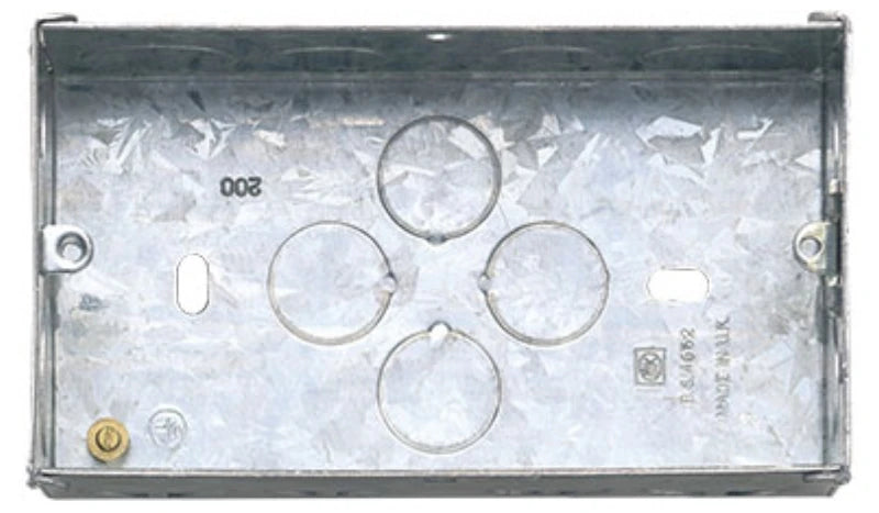 Box 2 Gang Flush Ko 75X135X47mm Steel