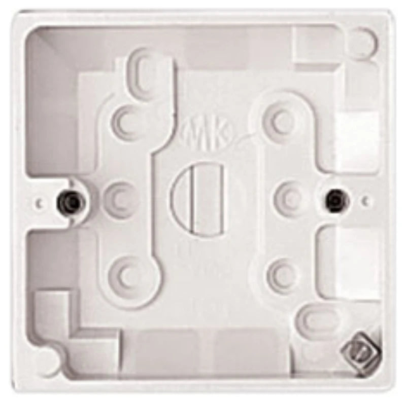 Box 1 Gang Surface 87X87X44mm White Square Corners