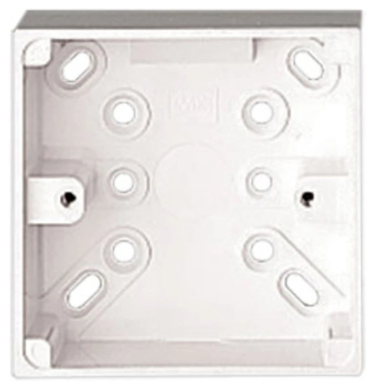 Box 1 Gang PVC Surface 87 x 87 x 32mm White 2 x 20mm Oval Push Outs