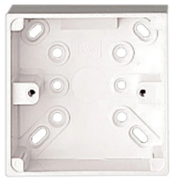 Box 1 Gang PVC Surface 87 x 87 x 32mm White 2 x 20mm Oval Push Outs