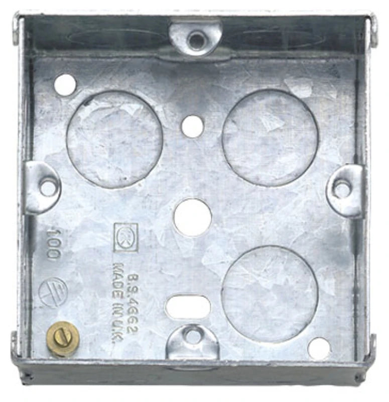 Box 1 Gang Flush Ko 75X75X46mm Steel