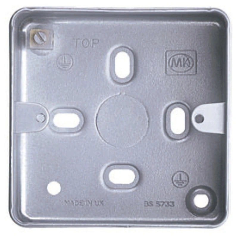 Box 1&2 Gang Flush 73X73X40mm Aluminium 2 X 20mm Knockouts
