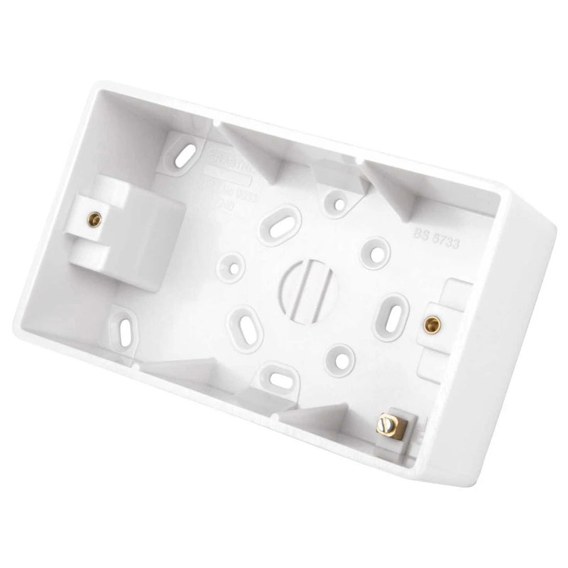 Box 2 Gang Surface Moulded 87X147X49mm White For Shaver Unit