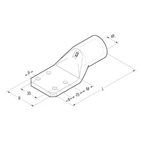 300mm² Copper lug 4-ESI fixing [Pack of 5]