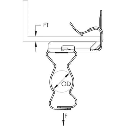 EM-M Conduit/Pipe to Flange Clip, Spring St. 5/16"–1/2" Flange
