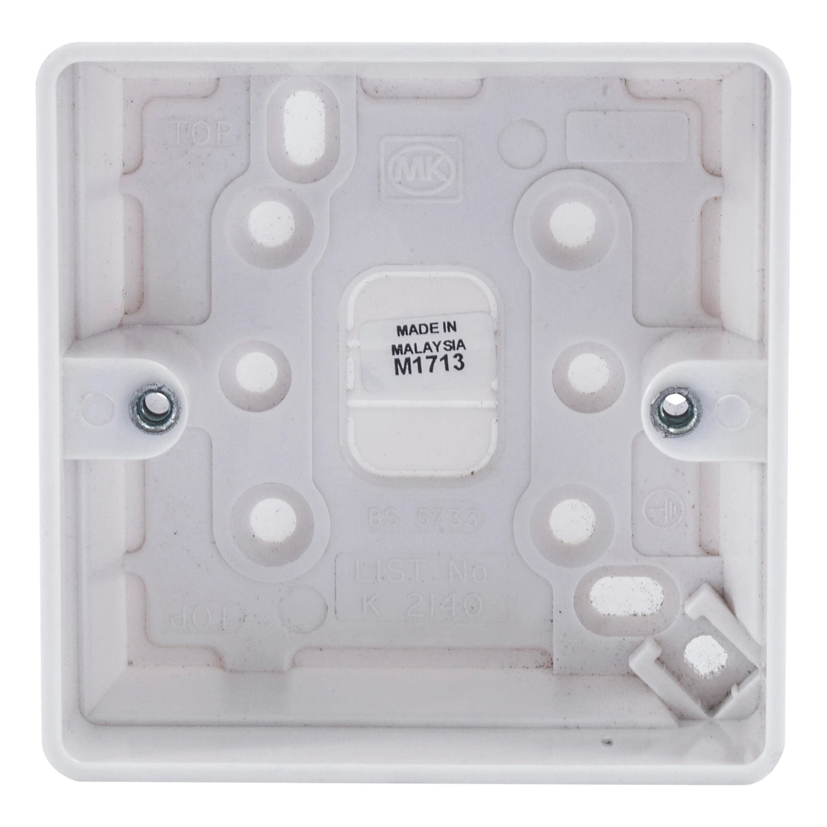 Logic Plus 1 Gang 30mm Pattress Back Box White — Trade Superstore Online