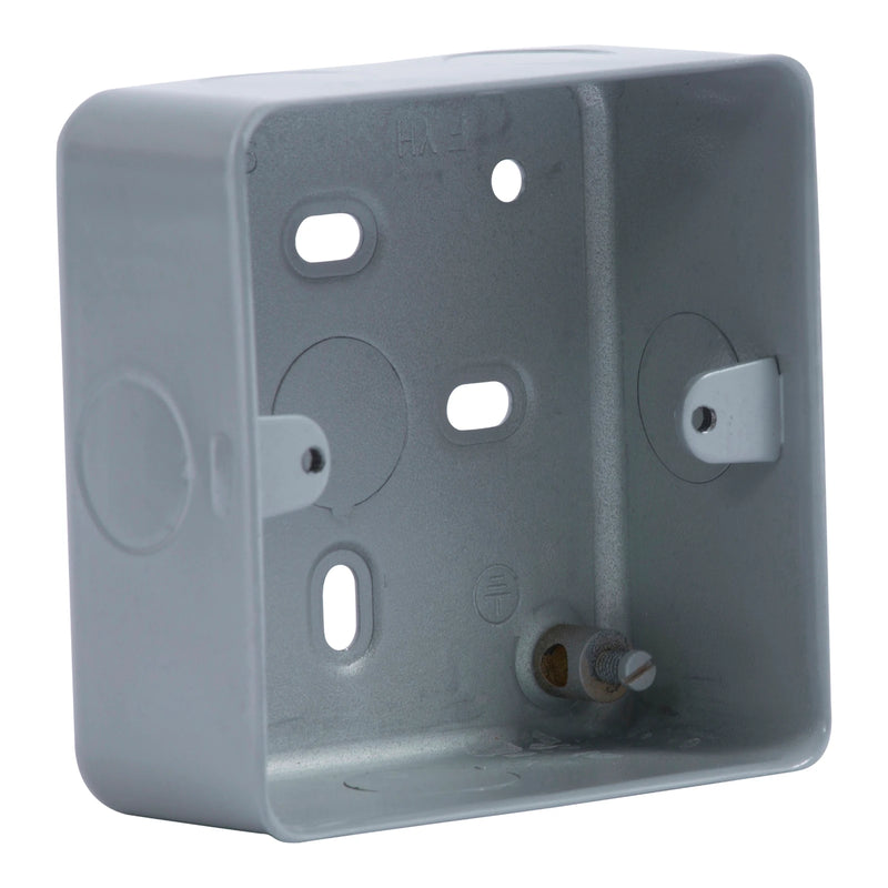 Box 1 Gang Surface 86 x 86 x 41mm Aluminium 5 x 20mm Knockouts