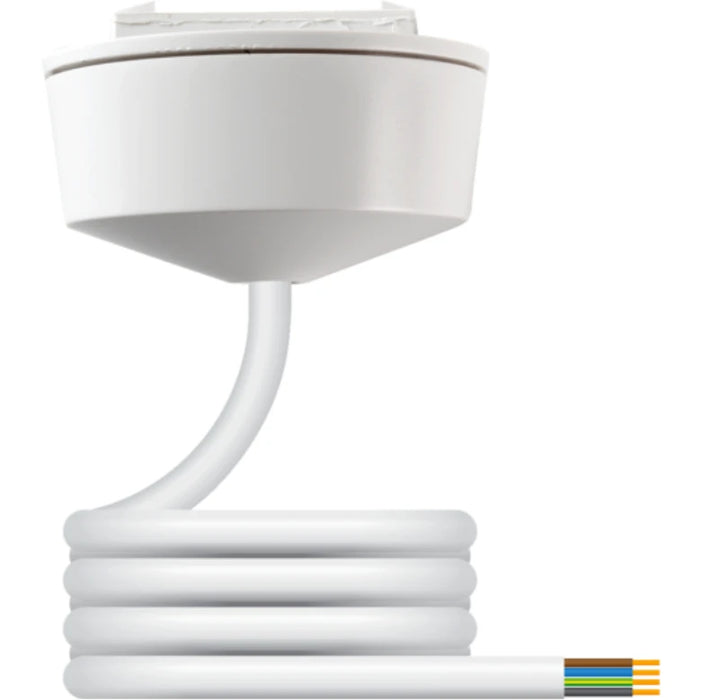 Ceiling Rose 4Pin Prewired Plugin 6A White 0.75mm² x 1m LSZH