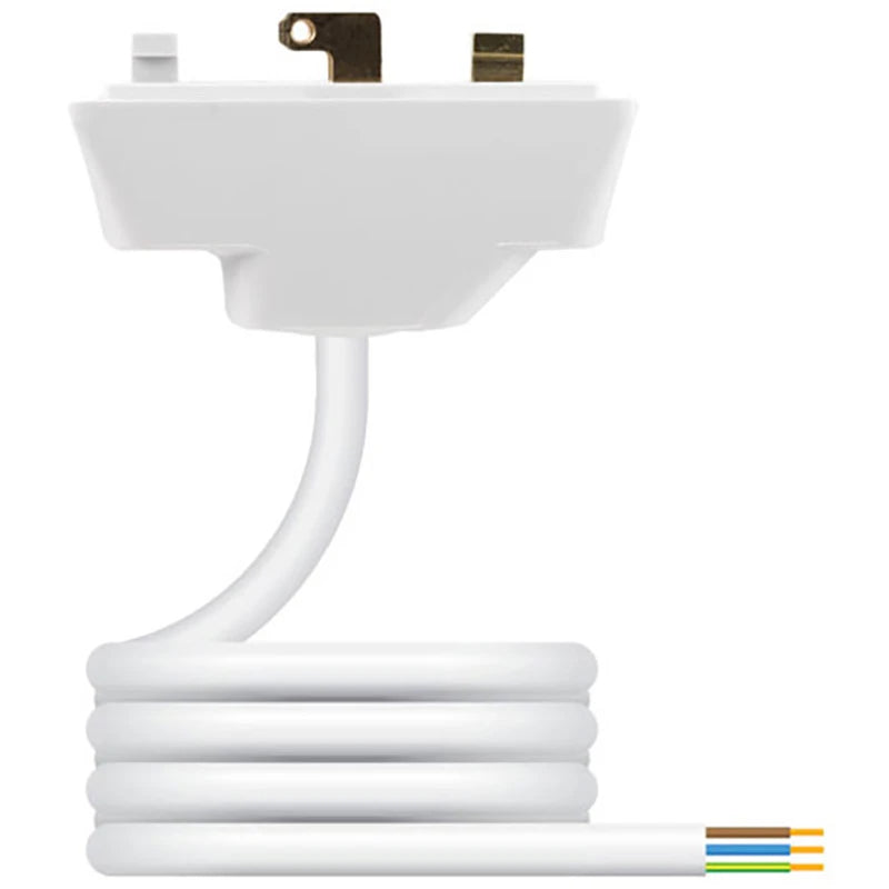 Plug 3 Pin Pre-Wired 6A White 1mm² x 3m LSZH Flexible Cord