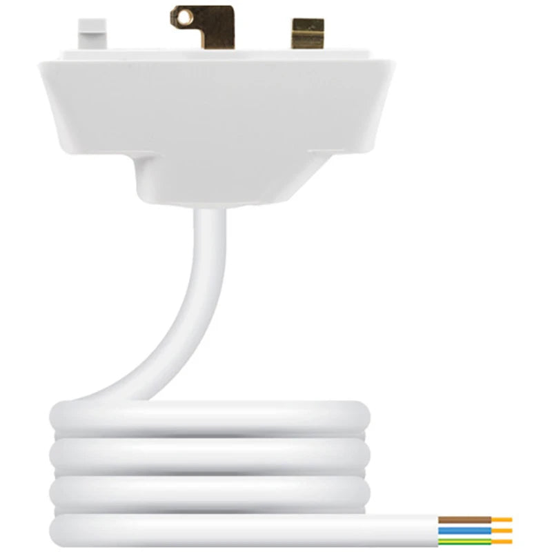 Plug 3 Pin Pre-Wired 6A White 0.75mm² x 4m PVC Flexible Cord