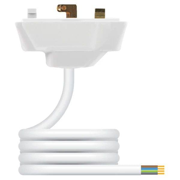 Plug 4 Pin Pre-Wired 6A White 0.75mm2X2M PVC Flexible Cord