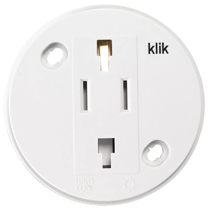 Socket Outlet 3 Pin Round 6A 74 x 7mm White