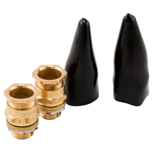 Gland Pack Cy Sy Cable 25mm Brass Shroud/Earth Tag/Locknut