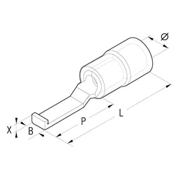 BF Series 1.5-2.5mm² PVC Insulated Hooked Blade Terminal 17.5 X 3mm Blue
