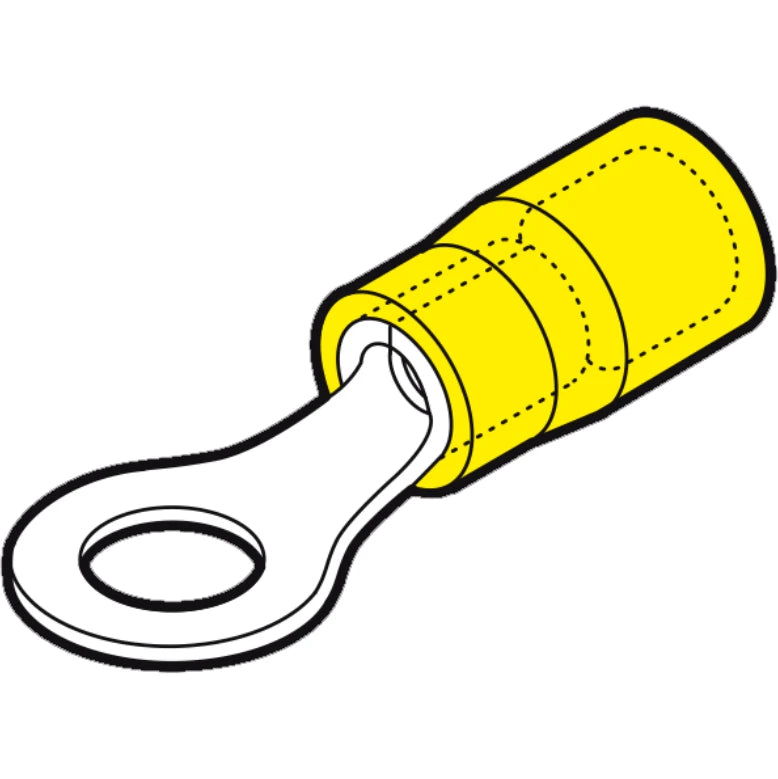 4mm²-6mm² Halogen Free Polycarbonate Insulated Ring Terminal M6 Stud Yellow