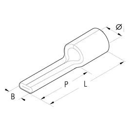 Uninsulated Pin Connector. 10mm: 4.8mm 23.5mm X 4.3mm.