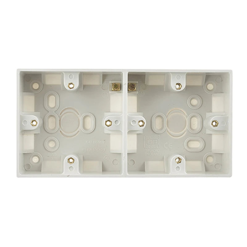 Pattress Dual Surface Square Edge 37mm White