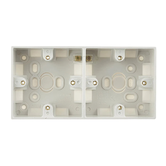 Pattress Dual Surface Square Edge 37mm White