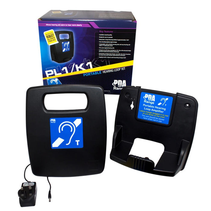 Portable Hearing Loop System 12m² + Wall Mount Storage Shelf