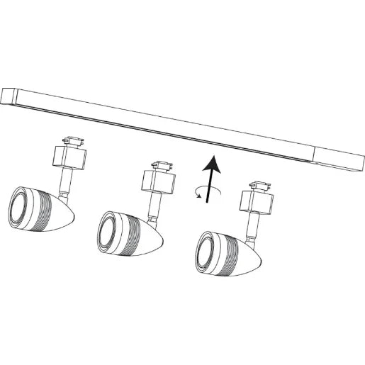 Spotlight Track Kit ACorn 3 Spot 50W 240V White Gz10 Lamp IP20