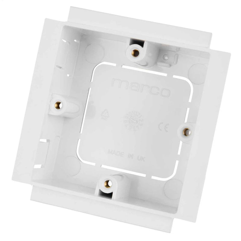Socket Mounting Box 1 Gang 2 Pillar 35mm White