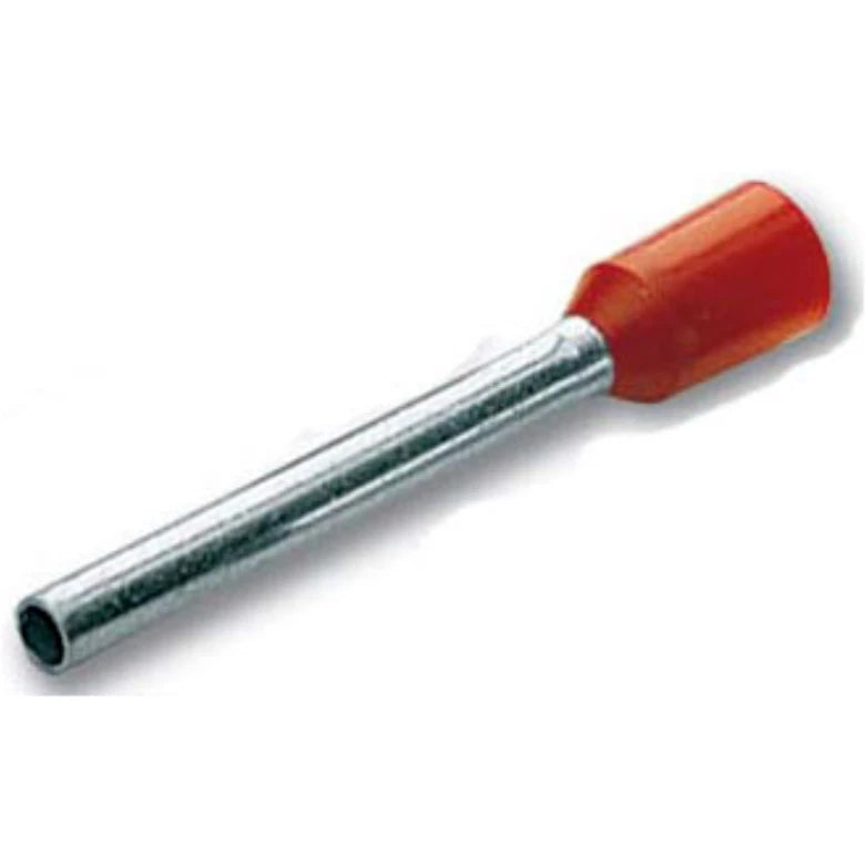 1.5mm² Polypropylene Insulated End Sleeve 8.2mm Pin Length Red