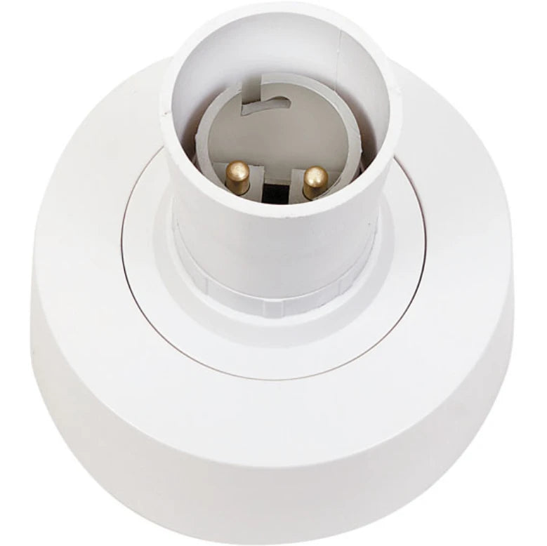 Batten Lamp Holder T2 BC Short Skirt Loop In White