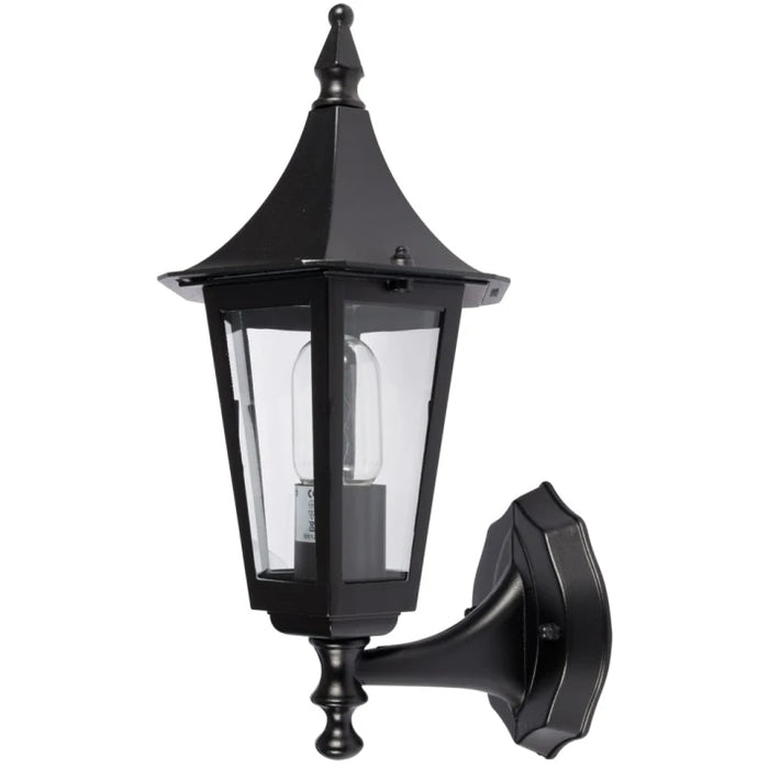 Coria E27 Upwards Wall Lantern Black