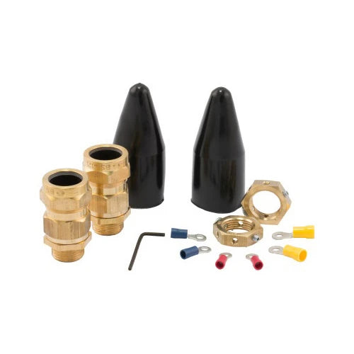 Gland Pack Outdoor Cable 20mm Brass Shroud/Earthing Nut/Terms Pex
