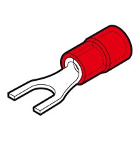 0.25mm²-1.5mm² fork terminal 3.7mm red [Pack of 100]
