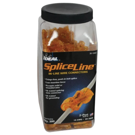 Connector Spliceline In-Line Wire 2 Port Orange [Pack=100]