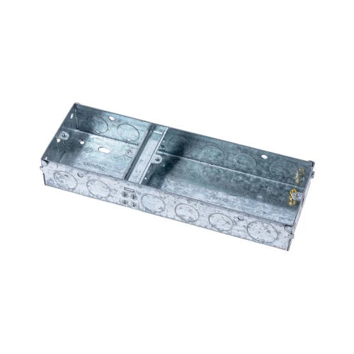 Box 2+1 Gang Switch+Socket 35mm Steel Dual Pattern