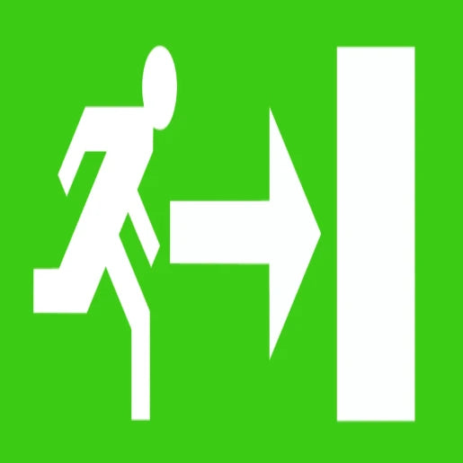 Emergency legend signage right