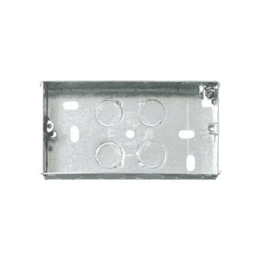 Steeple S1011N 2 Gang Flush Mount Metal Back Box 25mm
