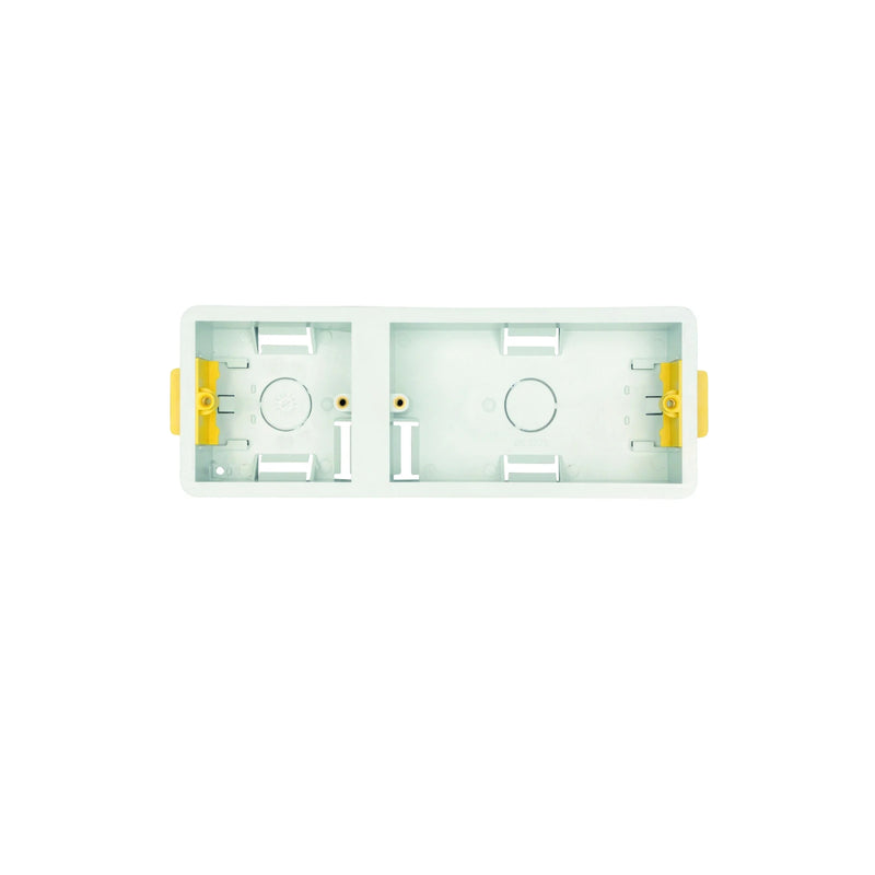 Steeple 2 + 1-Gang Flush Mount Dry Lining Box 35mm White