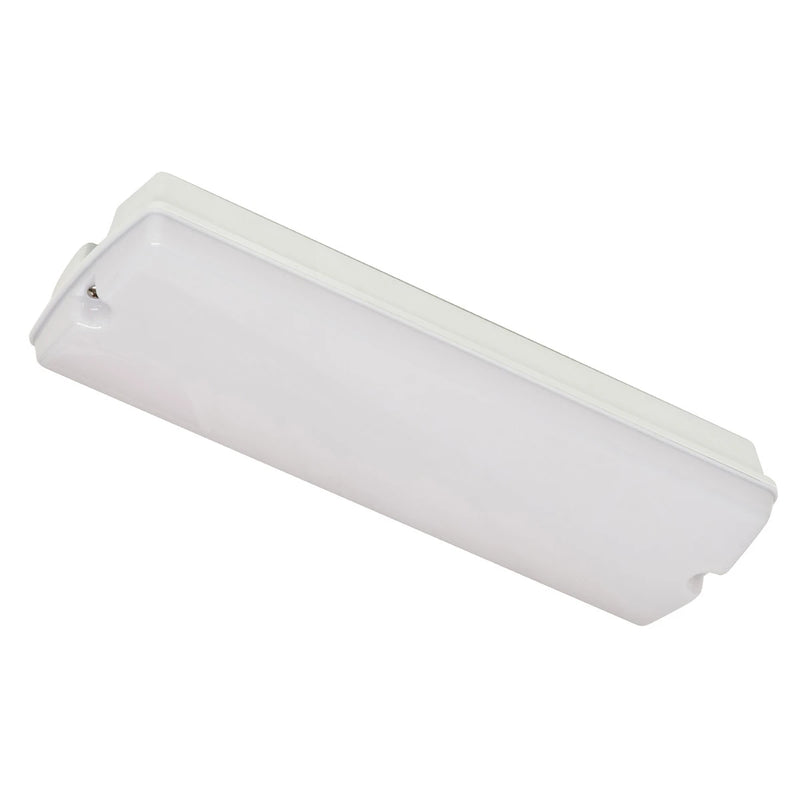 Bulkhead LED Emergency Lamp+Diffuser 3W 352 x 57 x 110mm White IP65