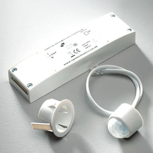 Switching Miniature Ip40 Ceiling Flush/Surface Mounted Pir Presence/Absence Detector With Psu Up To 10 Drivers