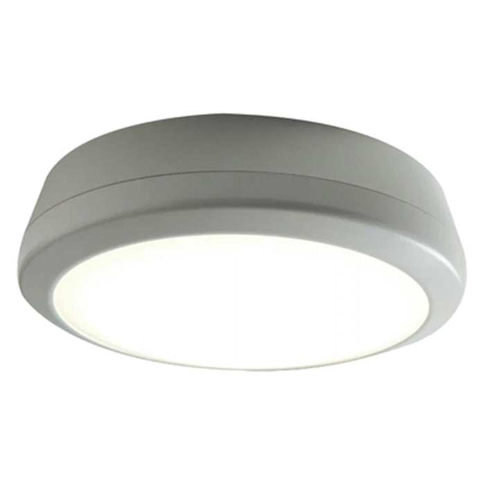 Luceco Atlas 15W 1700lm Emergency LED Bulkhead Luminaire Neutral & MW Sensor 4000K White Grey