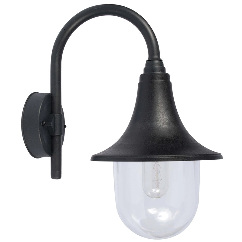 Lantern Wall E27 IP44 60W Black Polycarbonate NO Lamp