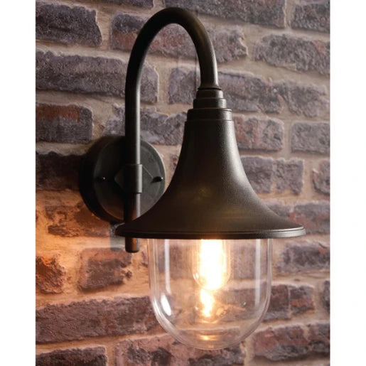 Lantern Wall E27 IP44 60W Black Polycarbonate NO Lamp