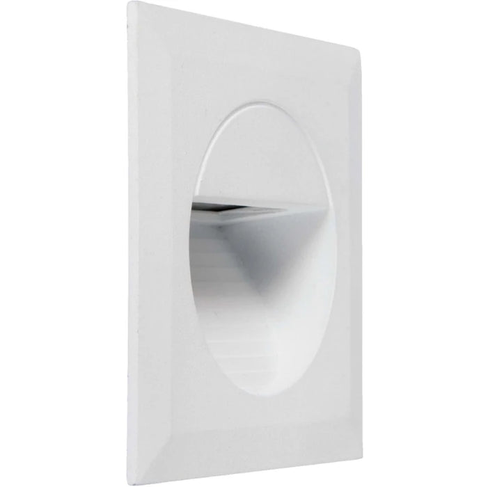 Wallwasher Recessed Square Warm White LED 1.2W White IP44