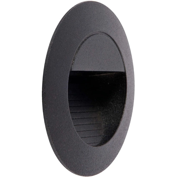 Wallwasher Recessed Round Cool White LED 1.2W Black IP44