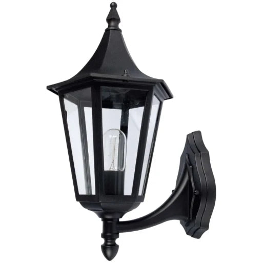 Lantern 6 Sided Upwards E27 75W Black