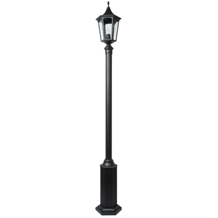 Lantern 6 Sided Street Post E27 75W 2.8m Black