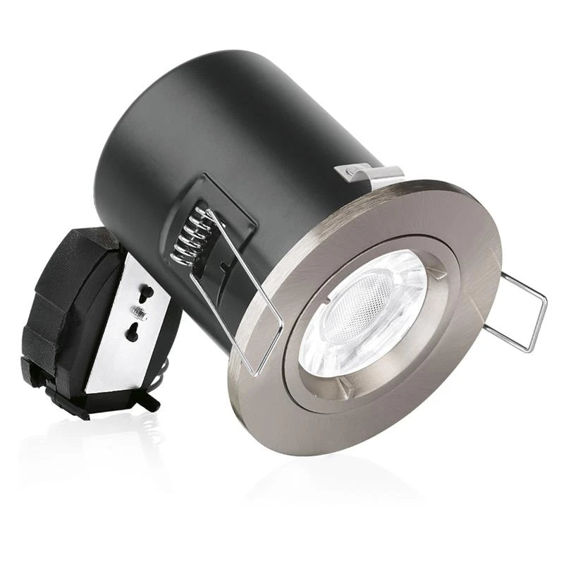 Downlight Fixed Acoustic Fire Protected 240V Satin Nickel Lockring