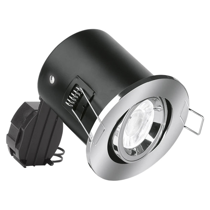 Downlight Adjust Acoust Fire Protected 240V Polished Chrome Lock Ring