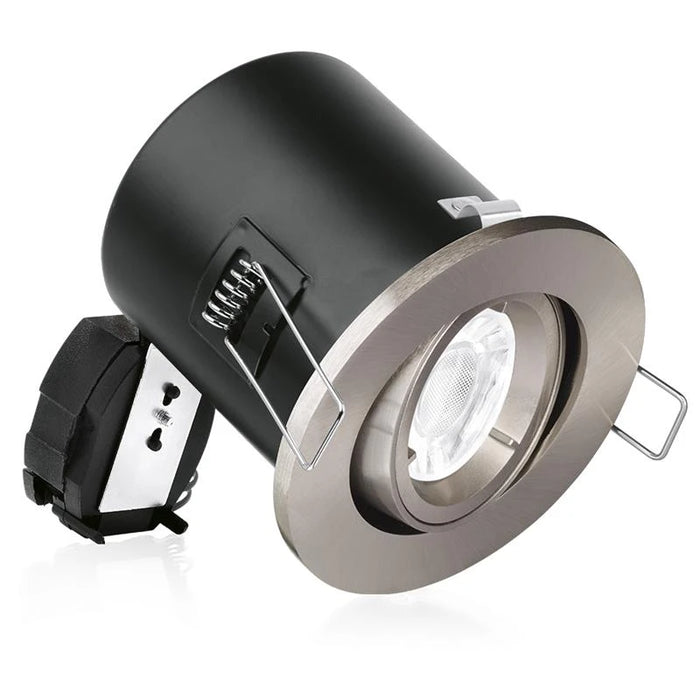 Downlight Adjustable ACousticfire Protect 240V Satinnickel Lockring