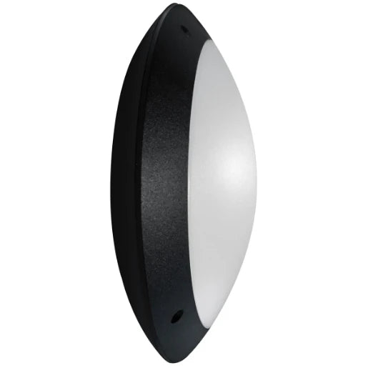 Bulkhead LED Round 12W 4200K 305 x 95mm Black