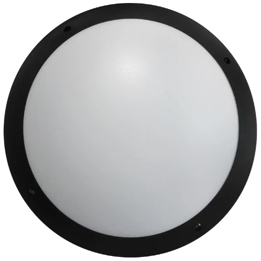 Bulkhead LED Round Microwave Sensor 12W 4200K Black
